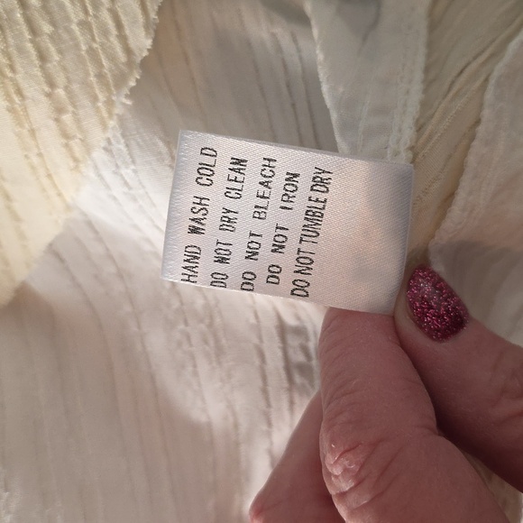 NWOT Oversized Medium DAVI & DANI Cream and White Knit & Gauze Top - Picture 8 of 8